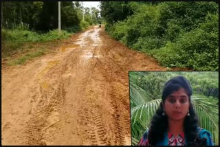 davanagere Young woman wrote a letter to pm and cm about road problem