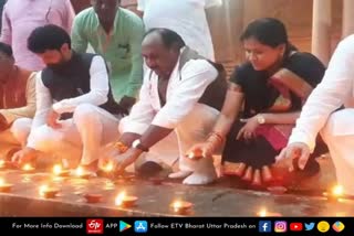 71 thousand lamps lighten at bharat mata temple in varanasi on pm modi birthday
