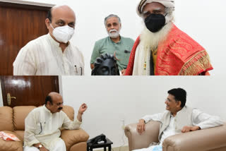 Piyush Goyal-sadguru meet bommai