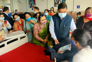 BJP State President Suresh Kashyap at Deen Dayal Upadhyay Hospital Shimla