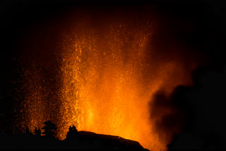 New eruptions continued into the night