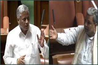 Opposition Leader Siddaramaiah talking in Assembly Session