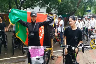 afghani girls student cycle rally