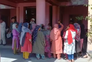 Locals protest outside Jal Shakti department Handwara Division