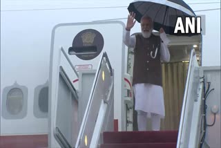 PM Modi  Quad summit  UNGA  PM Modi arrives in Washington  അമേരിക്ക സന്ദര്‍ശനം  പ്രധാനമന്ത്രി  പ്രധാനമന്ത്രി അമേരിക്കയില്‍  നരേന്ദ്ര മോദി  ജോ ബൈഡന്‍  കമലാ ഹാരിസ്
