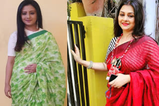 debjani-chattopadhyay-and-manali-dey-prefers-sari-in-durga-puja