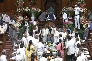 Congress Members protest in Assembly Session