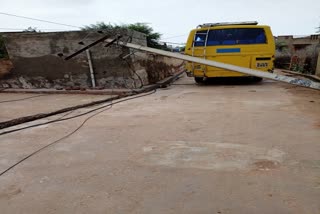 Electric wires fell on a bus full of school children in Churu