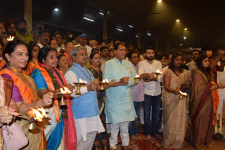 BJP Mahila Morcha performed Ganga Aarti