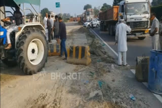 Protesting farmers block National Highway-44 in Sonipat ahead of Bharat Bandh