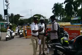 fine for vehicles which violate traffic rules at Mangalore