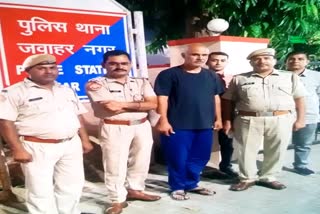 जयपुर पुलिस,  बदमाश आनंद शांडिल्य, Jaipur Police, hardcore ciminal,  criminal anand shandilya  foot march