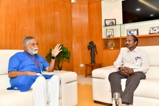 Minister BC Nagesh meeting with ISRO President K Sivan