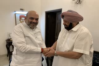 discussed farm laws with amit shah says punjab congress leader amarinder singh after meeting  discussed farm laws with amit shah  discussed farm laws with amit shah says amarinder singh  amarinder singh  punjab congress leader amarinder singh  punjab congress leader  captain  captain amarinder singh  അമിത് ഷായുമായുള്ള കൂടിക്കാഴ്‌ച കാർഷിക നിയമം ചർച്ച ചെയ്യാനെന്ന് ക്യാപ്‌റ്റൻ  അമിത് ഷായുമായുള്ള കൂടിക്കാഴ്‌ച  അമിത് ഷായുമായുള്ള അമരീന്ദർ സിങിന്‍റെ കൂടിക്കാഴ്‌ച  അമിത് ഷായുമായുള്ള അമരീന്ദർ സിങ്ങിന്‍റെ കൂടിക്കാഴ്‌ച  അമരീന്ദർ സിങ്  അമരീന്ദർ സിങ്ങ്  അമിത്‌ ഷാ  amit shah  പഞ്ചാബ് കോൺഗ്രസ്  punjab congress  കാർഷിക നിയമം  farm law