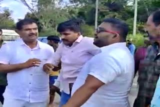 MLA Ashok Naik helped a injured person in Shimoga