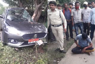Speeding car accident on Raipur-Jabalpur National Highway 30
