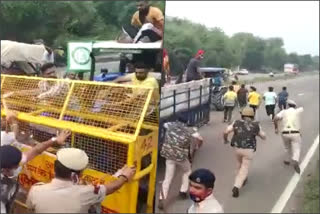 panchkula farmer police lathi charge