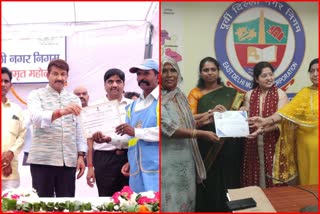 MP Manoj Tiwari honored cleaning workers in delhi