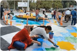 srinagar smart city in collaboration with srinagar municipality and school of architecture kashmir organized live painting session