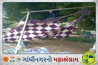 Tents and chairs collapsed in the election