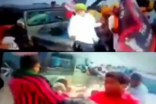 Congress shares video showing Jeep running over farmers in UP's Lakhimpur Kheri  ലഖിംപുർ ഖേരി  കോണ്‍ഗ്രസ്  കർഷകർ  UP's Lakhimpur Kheri  Jeep running over farmers  ബിജെപി  അജയ്‌ മിശ്ര  ആശിഷ് മിശ്ര