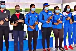 Junior World Championships  Manu Bhaker  Rhythm Sangwan  Naamya Kapoor  ISSF  Shooting  sports news  latest updates