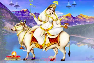 Goddess Mahagauri on the day of Ashtami