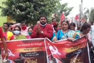 left candidate somen mahato submit nomination for santipur by-poll