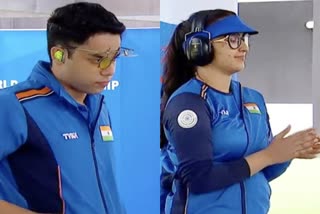 Junior World Championships  ISSF  रिदम सांगवान  विजयवीर सिद्धू  Junior World Championship  Rhythm Sangwan  Vijayveer Sidhu  Junior Shooting World Championships  जूनियर निशानेबाजी विश्व चैंपियनशिप  ISSF Junior Shooting  Rapid Fire Pistol Mixed