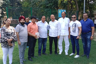 MLA Shivcharan Goel inaugurated badminton court in a park of Delhi