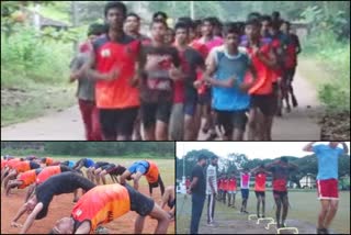 Nation lover team members giving military training to baindur youths