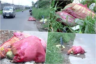 മണ്ണുത്തി മാലിന്യം തള്ളൽ  മണ്ണൂത്തി ദേശീയ പാത  മാലിന്യം  dumping wastes  Mannuthi National Highway  natives raised complaints  Thrissur districts  thrissur news  തൃശൂര്‍ വാര്‍ത്ത