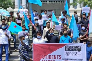 کیمپس فرنٹ آف انڈیا کے قائدین کو رہا کرنے کا مطالبہ کرتے ہیں گلبرگہ احتجاج مظاہرہ