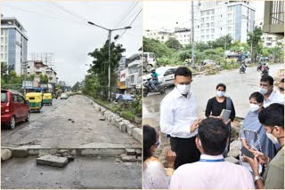 Bangalore commissioner Gaurav gupta who inspection the area which affected by rain