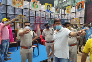 Bankur Police Super Visit Puja Pandals for Checking Security Arrangements