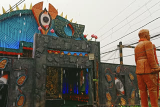 Pandals are Damaged due to Rain in South 24 Pargana