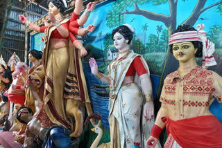 ma durga in ethnic assamese dress