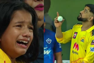 Dhoni gifts signed ball to fan