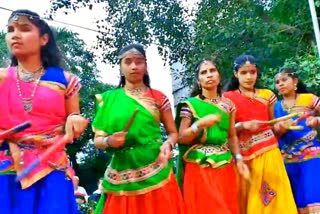 Blind girls dance to tune of Garba