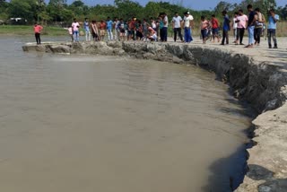 River bank erosion along the Ganges at Panchanandapur