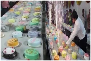 man celebrates his birthday by cutting 550 cakes at Kandivali Mumbai
