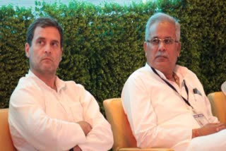 CM Bhupesh Baghel with Rahul Gandhi