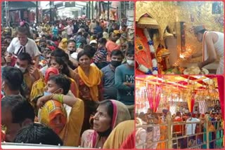 Crowd of devotees engaged on Maha Ashtami in Shaktipeeths of Himachal
