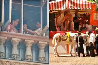 aadyaveer-watching-ayudha-pooje-in-mysore-palace