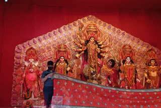 Biswa Bangla Sharad Somman Best Durga Idol from District is Kalyan Krit Sangha in Barasat