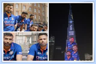 TEAM INDIA NEW JERSEY DISPLAYED AT BURJ KHALIFA