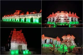 Hampi Monument looking more beautifully by lightning