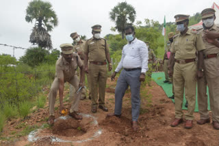 பனை விதைகளை நடும் காவலர்கள்