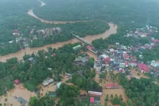 പ്രളയം വിഴുങ്ങിയ മല്ലപ്പള്ളിയുടെ ആകാശ ദൃശ്യം  Aerial view of the flood-ravaged Mallappally  Mallappally  Mallappally flood  flood-ravaged Mallappally  പ്രളയം  flood  മണിമലയാർ