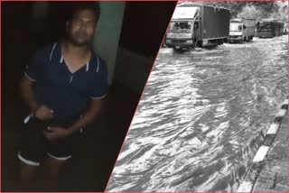 Sangam Vihar houses flooded with rain